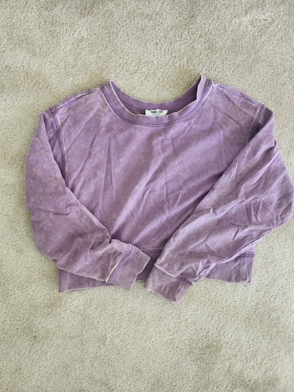 Double Zero Washed Lavender Crewneck Sweater - Women